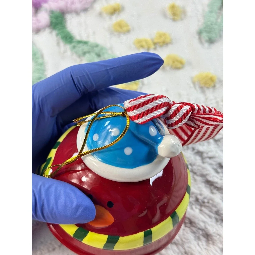 Living Quarters Red Bird Jingle Bell Christmas Tree Ornament Dolomite 4in